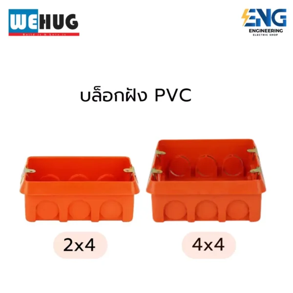 WEHUG บล็อกฝังพลาสติก ขนาด2x4/4x4